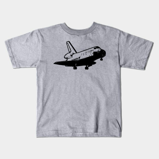 US Space Shuttle Landing Kids T-Shirt by tribbledesign